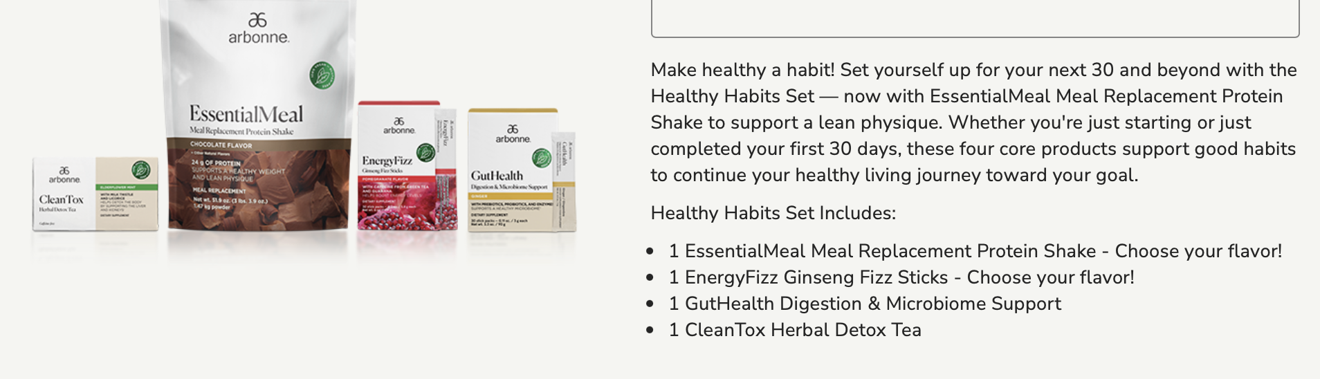 Healthy Habits Set with EssentialMeal
